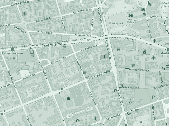 Stadtplan Offenbach-Zentrum mit Markierung Luisenstraße 81